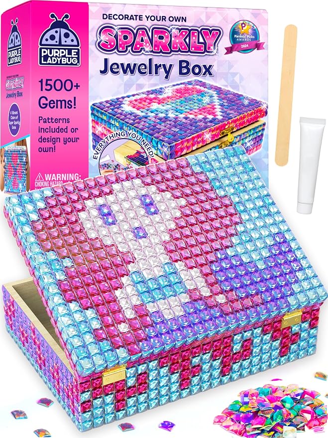 PURPLE LADYBUG Sparkly DIY Wooden Jewelry Box Craft by PurpleLadybug