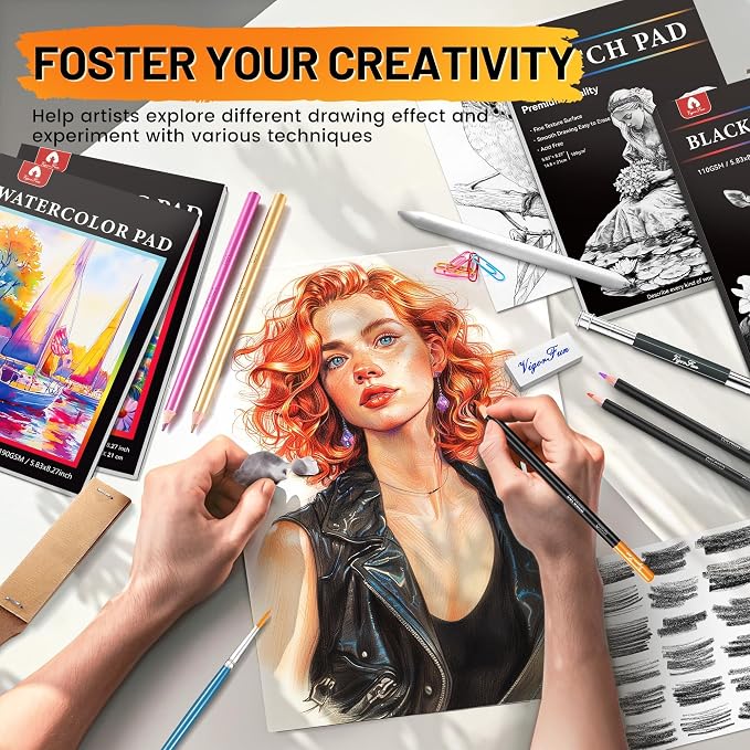 133 PCS Art Supplies Sketching Kit, Pro Drawing Pencils - Image 6