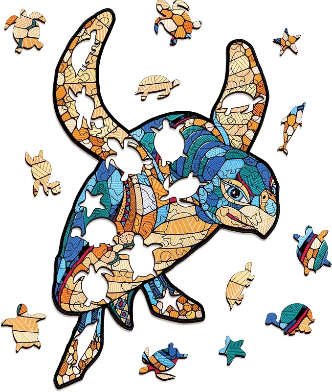 EWA Home Décor – Turtle Small 80 Pieces – Wooden Jigsaw Puzzle - Image 2