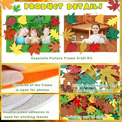 Ferraycle 232 Pcs Fall DIY Picture Frames Craft Kit Thanksgiving Felt Photo - Image 5