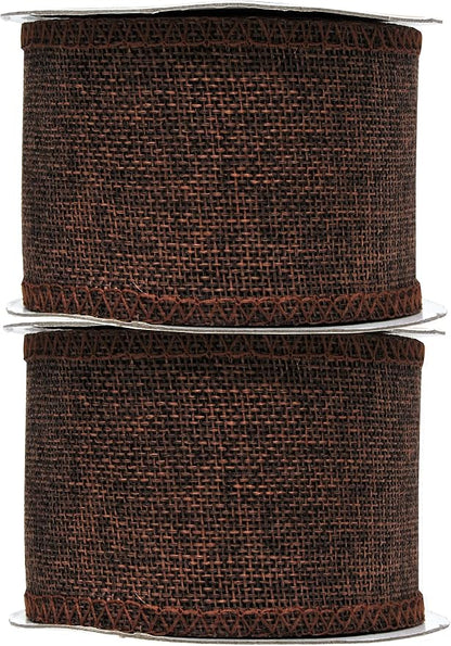 Mandala Crafts Brown Burlap Ribbon 2.5 Inches Wide Jute Ribbons - Image 4