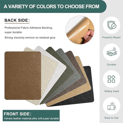 Azobur Couch Patch Repair Fabric, Microfiber Fabric, Self-Adhesive, - Image 3