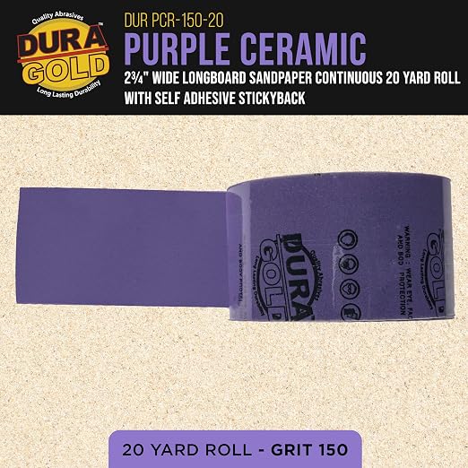 Dura-Gold Premium 150 Grit PSA Purple Film Ceramic Longboard Sandpaper - Image 2