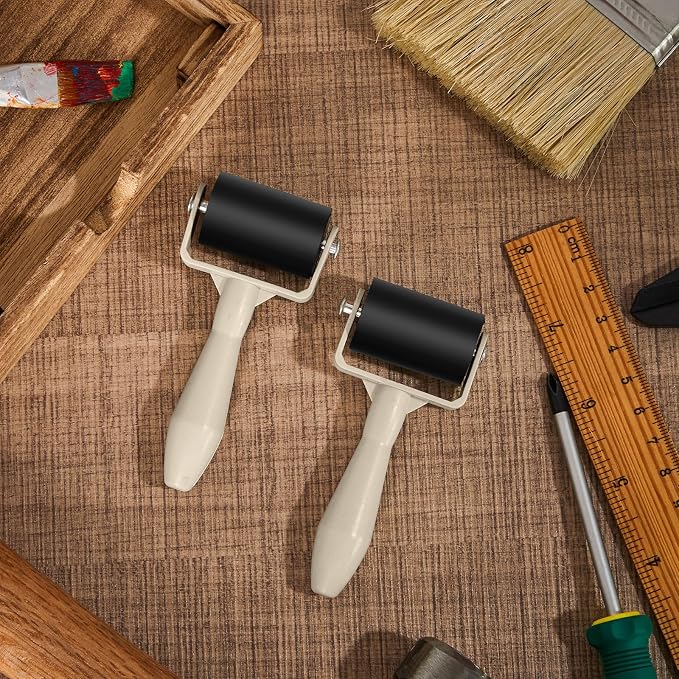 Frienda 8 Pcs Rubber Brayer Rollers 1.9 Inch Rubber Ink Roller - Image 6