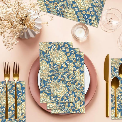 100Pcs William Morris Paper Napkins Disposable Paper Floral Vintage Napkins - Image 3