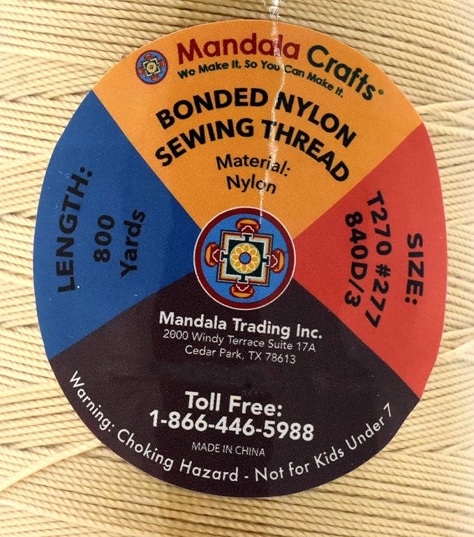 Mandala Crafts Bonded Nylon Thread Tan Heavy Duty Sewing Threads - Image 4