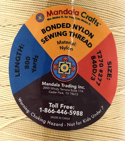 Mandala Crafts Bonded Nylon Thread Tan Heavy Duty Sewing Threads - Image 4