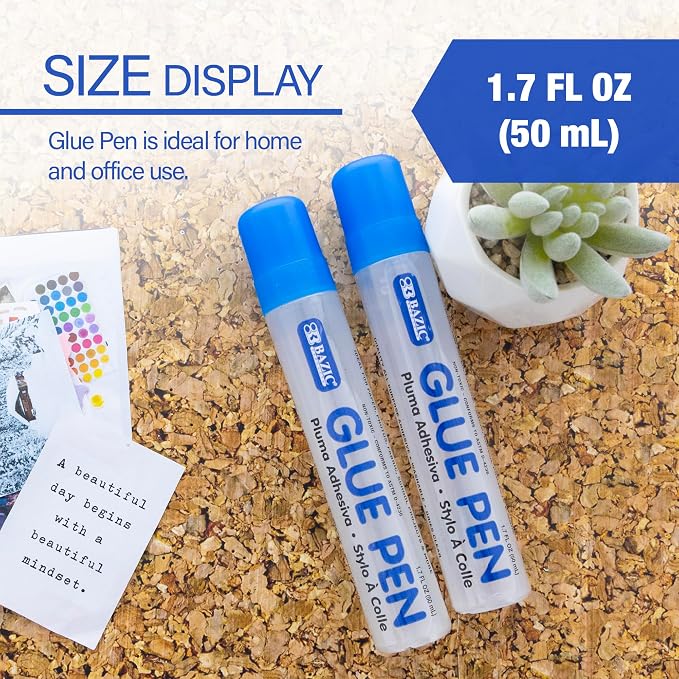 BAZIC Products Washable Glue Pen 1.7 Oz., Liquid Clear Glues Bond Adhesive - Image 2