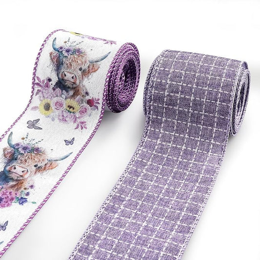 2.5'' x 10 Yards Spring Wired Ribbons by Habbiful