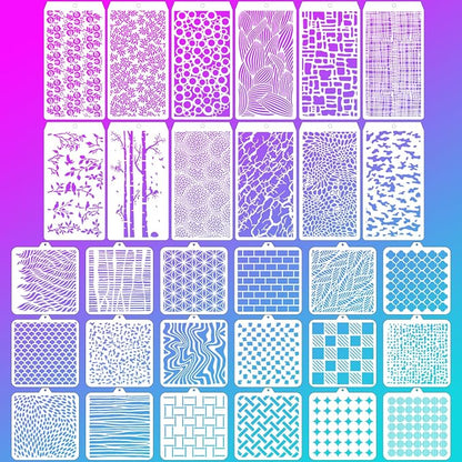 30 Pcs Abstract Layering Stencils by Unknown