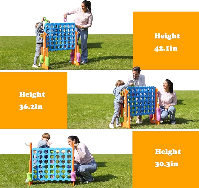 SDADI Height Adjustable Giant 4 in a Row Connect Game, 2-in-1 Jumbo 4-to-Score - Image 4