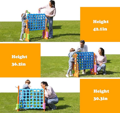 SDADI Height Adjustable Giant 4 in a Row Connect Game, 2-in-1 Jumbo 4-to-Score - Image 4