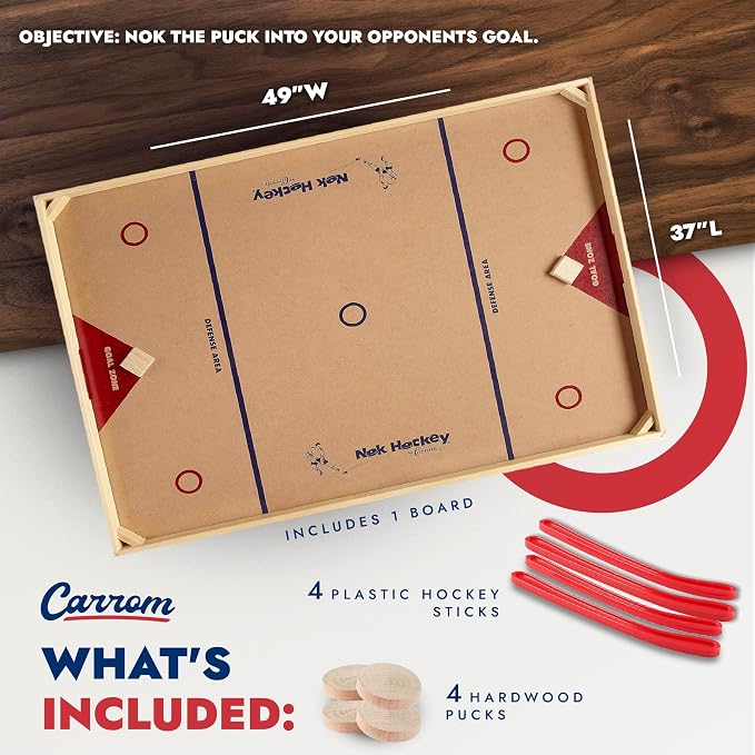 Carrom Champion Nok Hockey Game — Wooden Board Games - Image 4