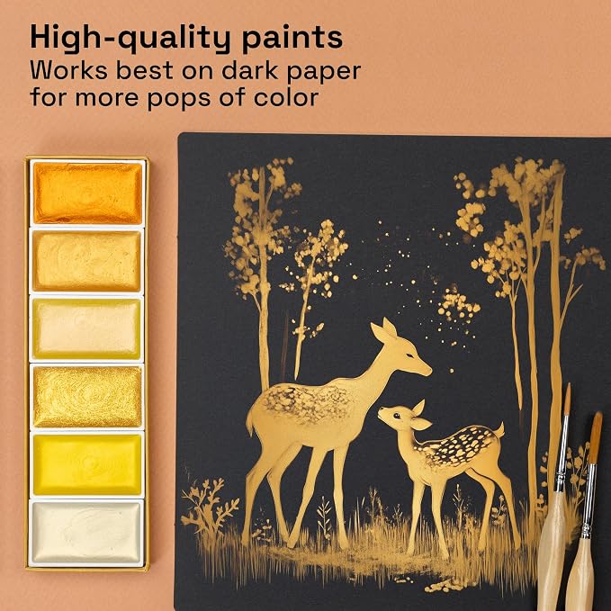 ARTISTRO Professional Metallic Watercolor Paint Set - Image 6