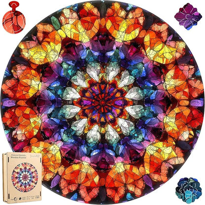 Puzzles for Adults Crystal Mandela Wooden Puzzles, 200 Pieces Unique Shaped by WoodenPuzzles