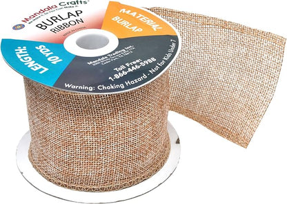 Mandala Crafts Natural Burlap Ribbon 3 Inches Wide Jute Ribbons - Image 3