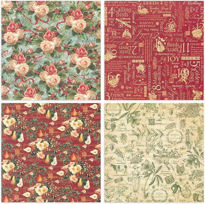 24 Sheets 12 Designs Scrapbook Paper Pad, Scrapbooking DIY Decorative - Image 7