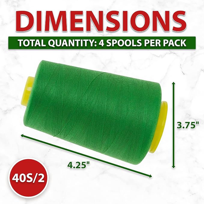 Mandala Crafts 4 Pack of Serger Threads Cones Spools - Image 4