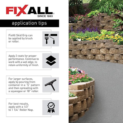 FIXALL Skid Grip Anti-Slip Coating, 1 Gallon, Exceeds ADA Standards, - Image 8