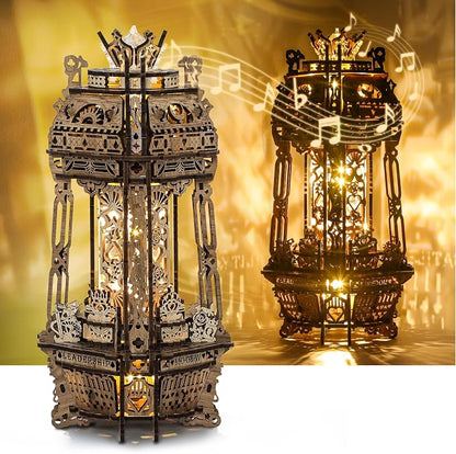 LED 3D Wood Puzzle Poker World Projector Lamp – DIY Craft Kit by FUNPOLAHomeDecor3DPuzzles
