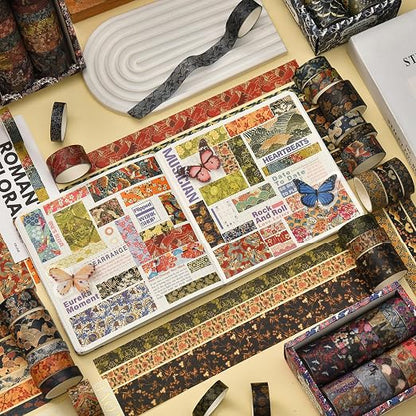 12 Rolls Kyoto Charm Washi Tape Set Japanese Arts Adhesive Tapes Geometric - Image 9