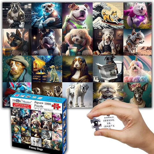 Think2Master Funny Dogs 1000 Pieces Jigsaw Puzzle Featuring heartwarming by Think2Master