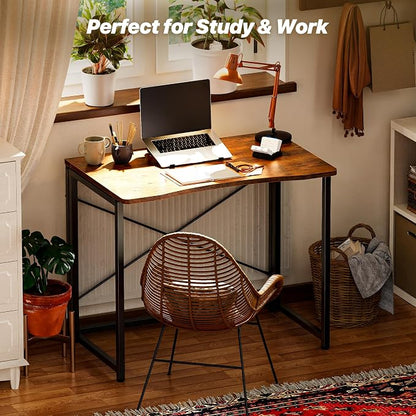 Huuger Folding Desk for Small Spaces, 31.5 Inch Foldable Computer Table - Image 8