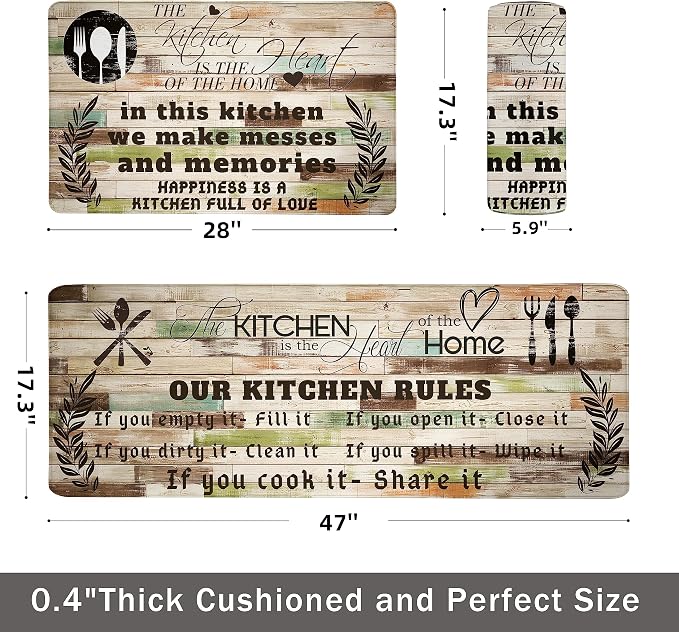 weesire Kitchen Mats for Floor Anti Fatigue Mats for Kitchen Floor Kitchen Rugs - Image 3
