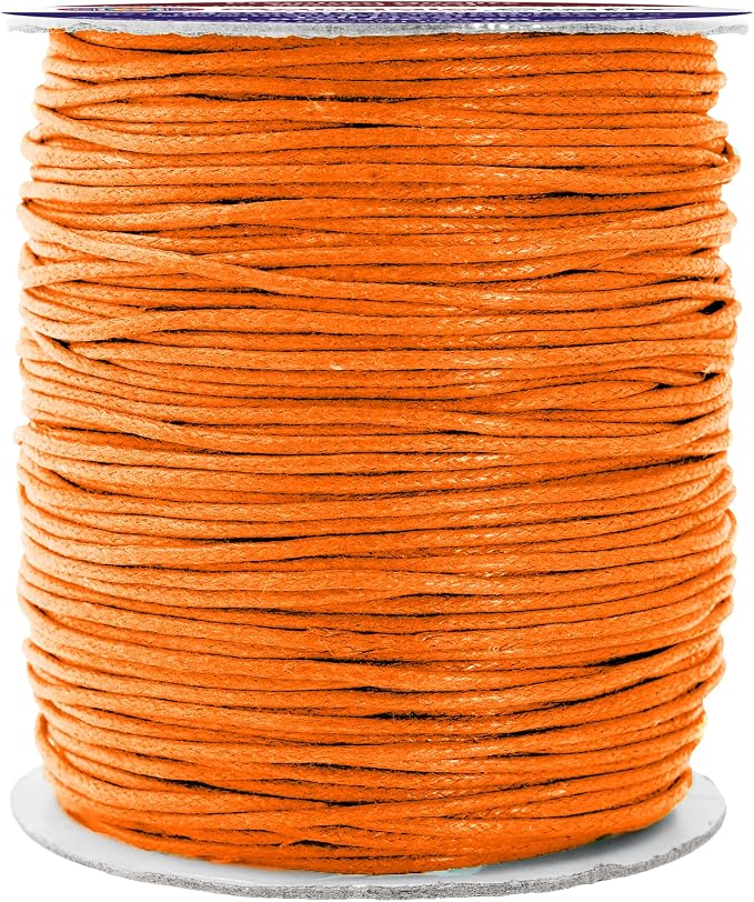 Mandala Crafts 1.5mm 109 Yards Orange Cotton Waxed Cord by MandalaCrafts