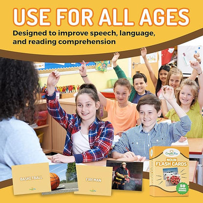 50 Noun Flash Cards, Fun Vocabulary Builder Educational Learning Photo Cards - Image 6