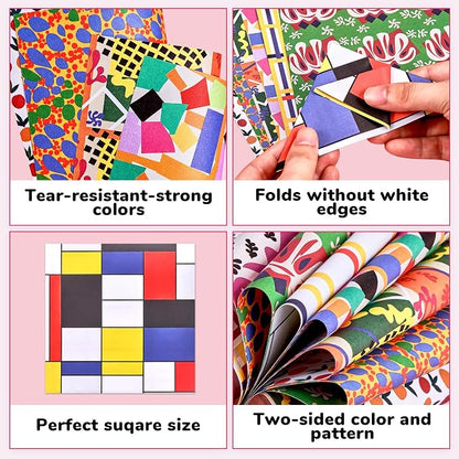Origami Paper 6x6 Inches, 50 Sheets, Vintage Masterpiece & Impressionist Art - Image 3