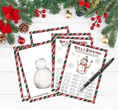 Roll A Snowman Game, Christmas Dice Games - Image 3