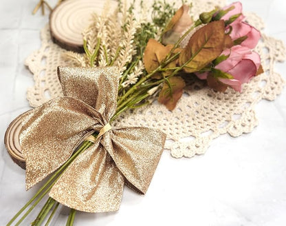 CT CRAFT LLC Glitter Wired Ribbon 2.5" x 20 Yards Gold - Image 5