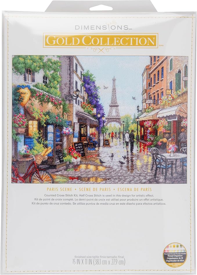 Dimensions Flowers for Sale Counted Cross Stitch Kit, 14 Cnt. Light Blue Aida 5 by DIMENSIONS