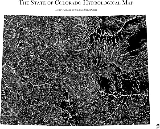 Muir Way Hydrological River Map of Colorado by MuirWay