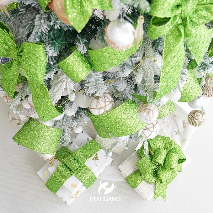 HUIHUANG Lime Green Wired Ribbon - Image 4