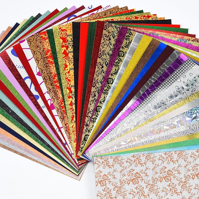 A5 GlitterTextured Scrapbook Paper by GOMTYEA
