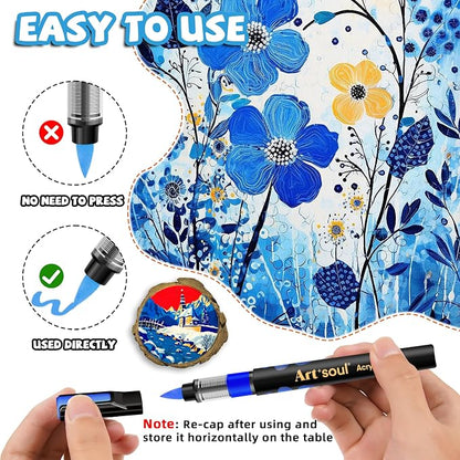 Art+soul Acrylic Paint Markers, 12 Colors - Image 4
