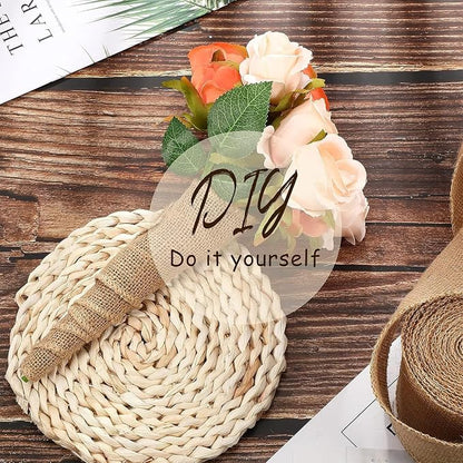 Chuangdi 20 Yard 6 Inches Burlap Ribbon Wide Jute Ribbon Natural Burlap Fabric - Image 5
