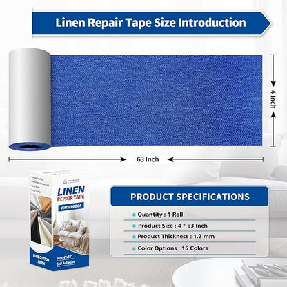 KING MOUNTAIN Linen Repair Patches, Self-Adhesive Linen Fabric Patches - Image 4