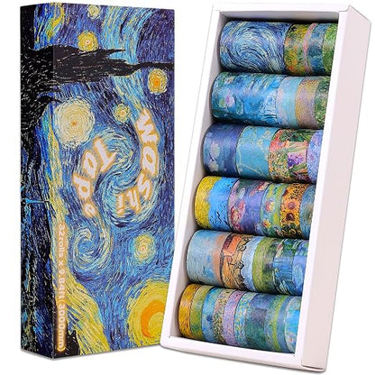 emmoolife 32 Rolls Washi Tape Set, Oil Painting Decorative Masking Tape by emmoolife