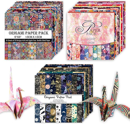 Origami 6x6 Paper Kit 150 Sheets 150 Vivid Colors Double Sided Same Printed by Wanshui