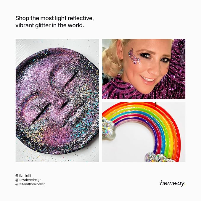 Hemway Glitter for Resin 100g Purple Metallic Crystals for Epoxy Craft Super - Image 6