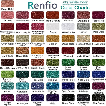 Renfio Ultra Fine Glitter Powder Metallic Resin Glitter 2.11 Oz PET Flakes - Image 3
