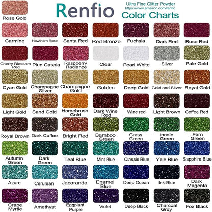 Renfio Ultra Fine Glitter Powder Metallic Resin Glitter 2.11 Oz PET Flakes - Image 3