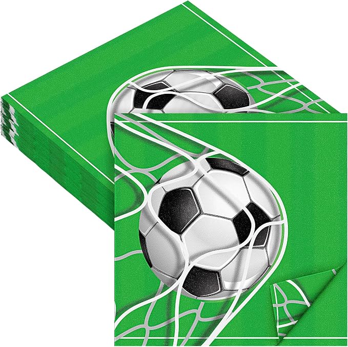 Aodaer 48 Pieces Soccer Paper Napkins Disposable Football Party Napkins Sports by Aodaer