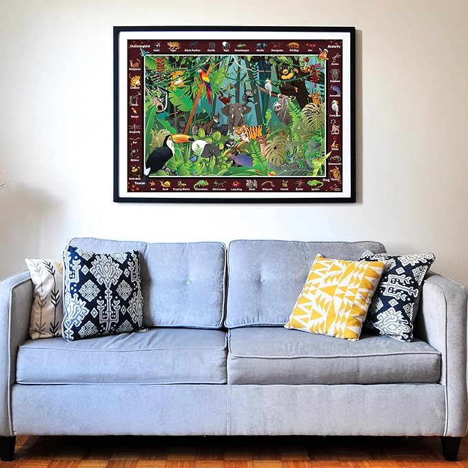 Think2Master Colorful Rainforest Jungle Zoo Animals 500 pieces Large Format - Image 4