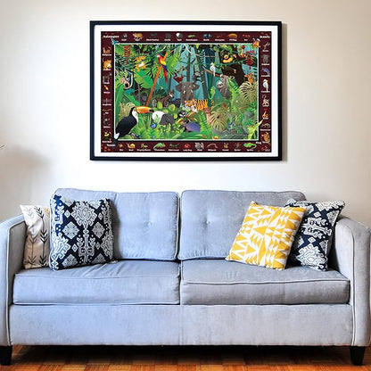 Think2Master Colorful Rainforest Jungle Zoo Animals 500 pieces Large Format - Image 4