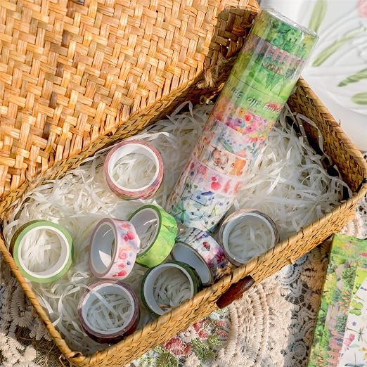 YUBBAEX 10 Rolls Four Seasons Washi Tape Set Green Grass Flowers Masking - Image 6