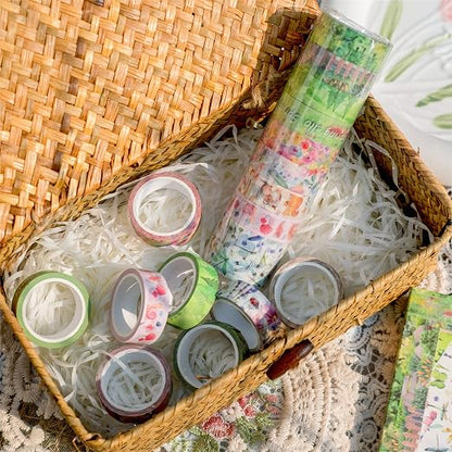 YUBBAEX 10 Rolls Four Seasons Washi Tape Set Green Grass Flowers Masking - Image 6